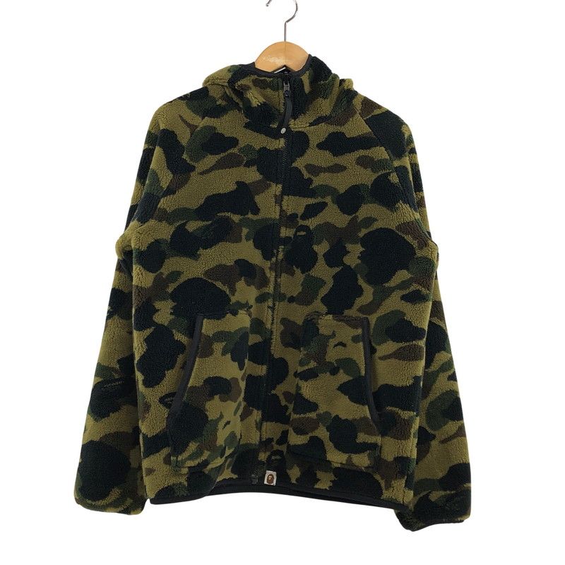 【中古品】A BATHING APE アベイシングエイプ REVERSIBLE CAMO FULL ZIP JACKET リバーシブル カモ フルジップ ジャケット フリース アウター【142-260506-hn-01-fur】