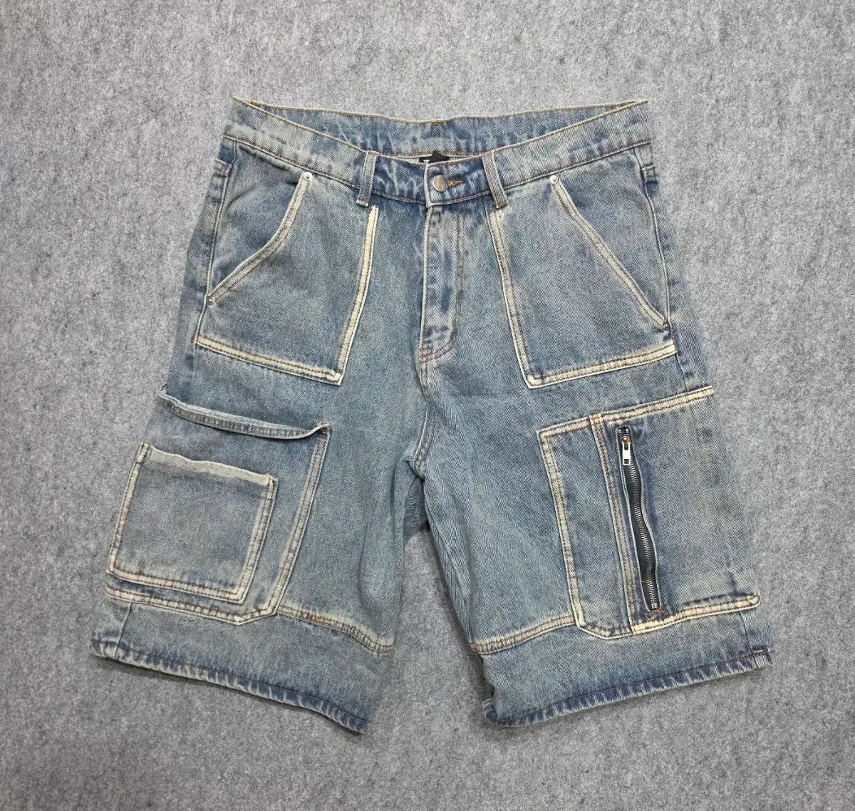 TRILLION カーゴ デニム ハーフパンツ バミューダ パンツ XL