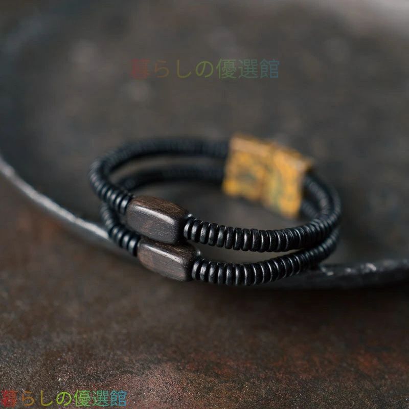 人気ギフト 手作りキャンディストーンと黒檀の平打ちブレスレット 石の中に広がる縞模様 ヴィンテージ風 男女兼用 手作り ハンドメイド アクセサリー プレゼント おしゃれ 誕生日 ギフト 数量限定 SGP056