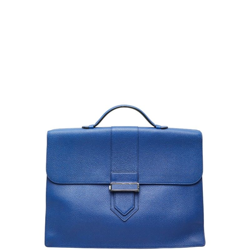 デルヴォー カルターブル プレス ビジネスバッグ ブリーフケース 書類バッグ ブルー レザー メンズ DELVAUX【230-65679】