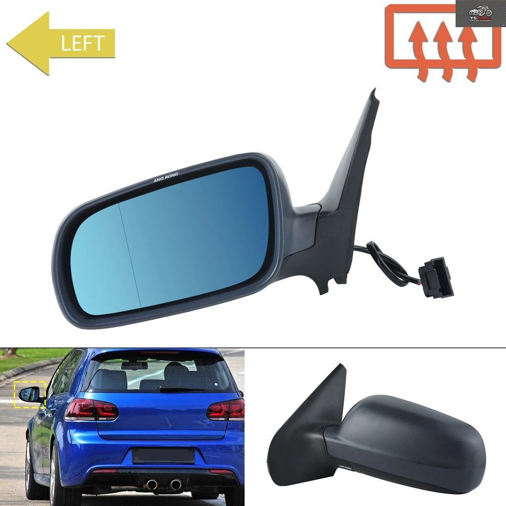 左側ドアミラーアセンブリ（ヒーター付き、電動、プライマーグレー）VW ボーラ ゴルフ IV MK4 1J 1997-2004