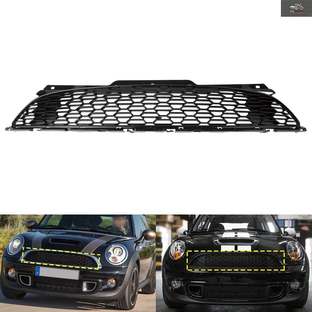 フロントバンパーグリル MINI COOPER S + R55 R56 R57 R58 R59 カーパーツ ハニカムメッシュフロントグリル COOPER / ONE を除く