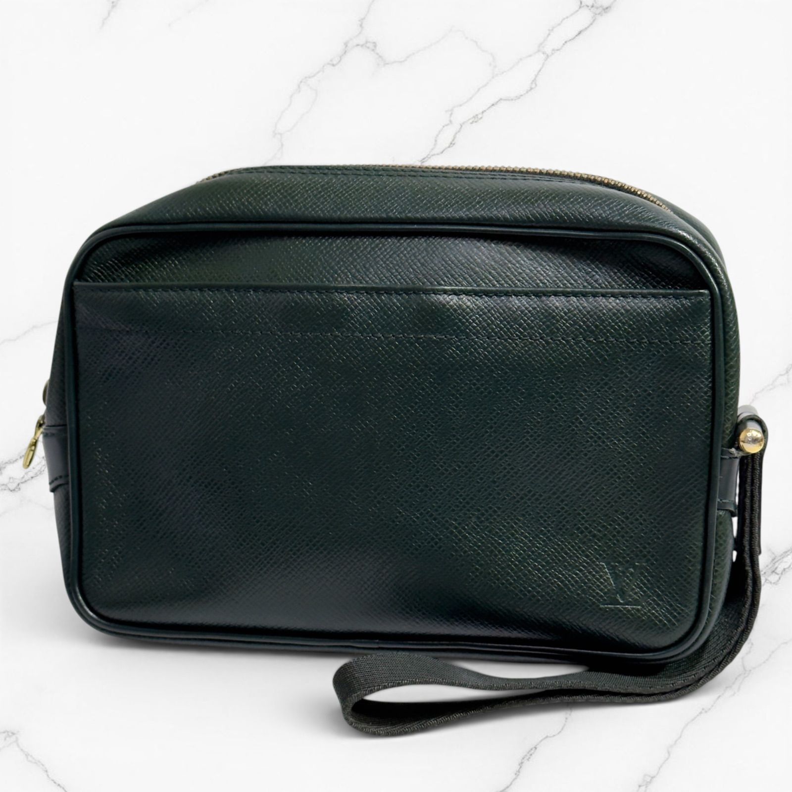 美品 LOUIS VUITTON ルイヴィトン タイガ カルガ クラッチバッグ セカンドバッグ エピセア M30814 レザー ダークグリーン系