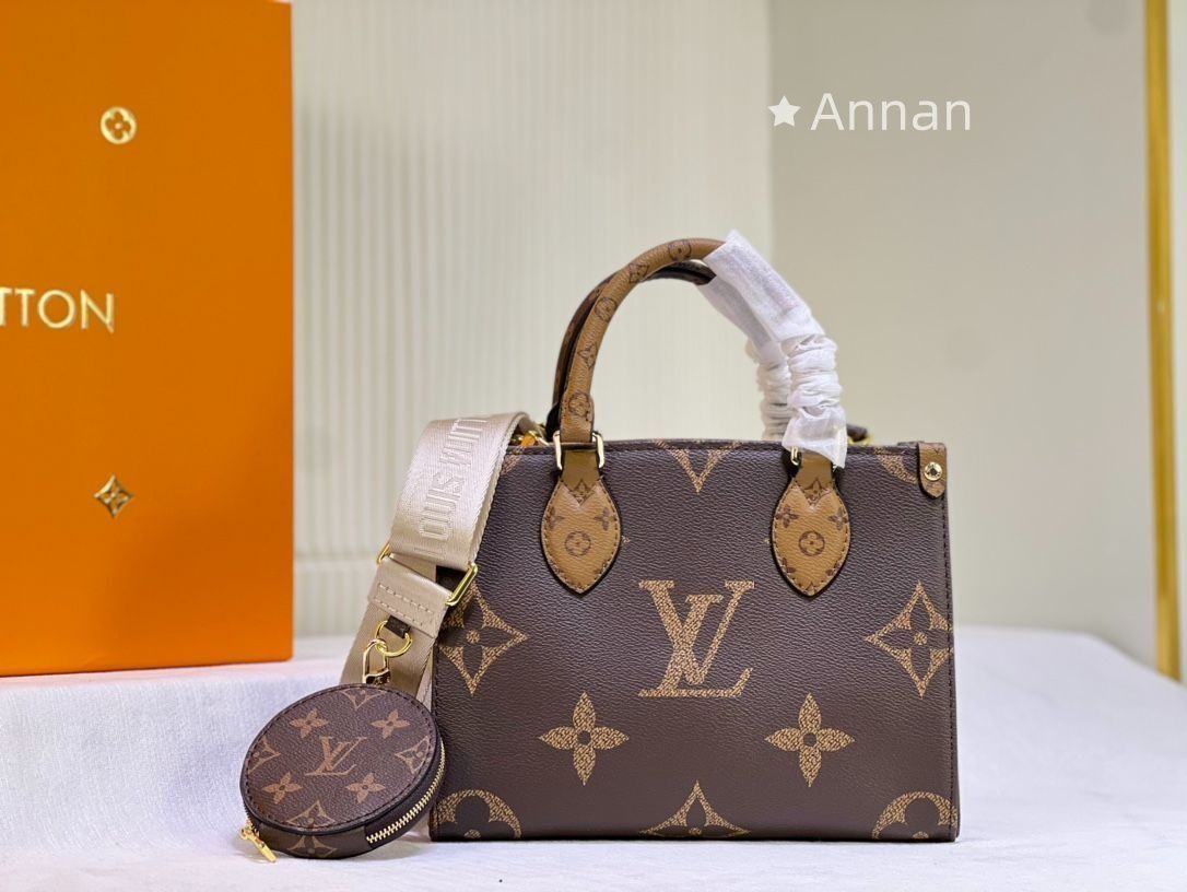 実物商品 LOUIS VUITTON ルイヴィトン ハンドバッグ ショルダーバッグ オンザゴー PM
