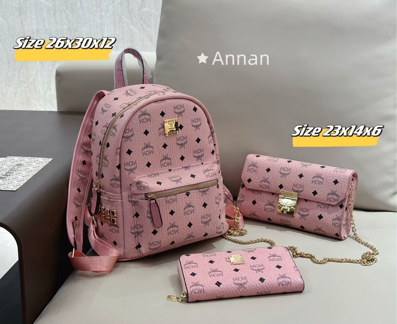 超美品 限定品 MCM バックパック リュック ショルダーバッグ 財布 3点 