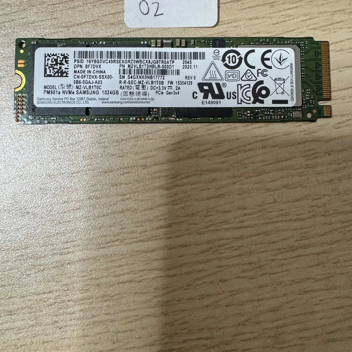 動作確認済】Samsung NVMe SSD 1TB M.2 - メルカリ