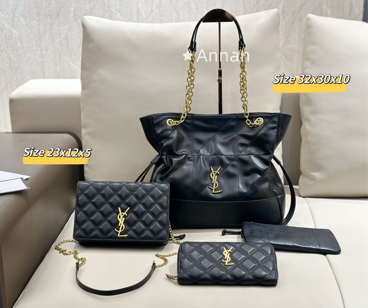 大人気 YSL イヴサンローラン ショルダーバッグ 財布 3点セット