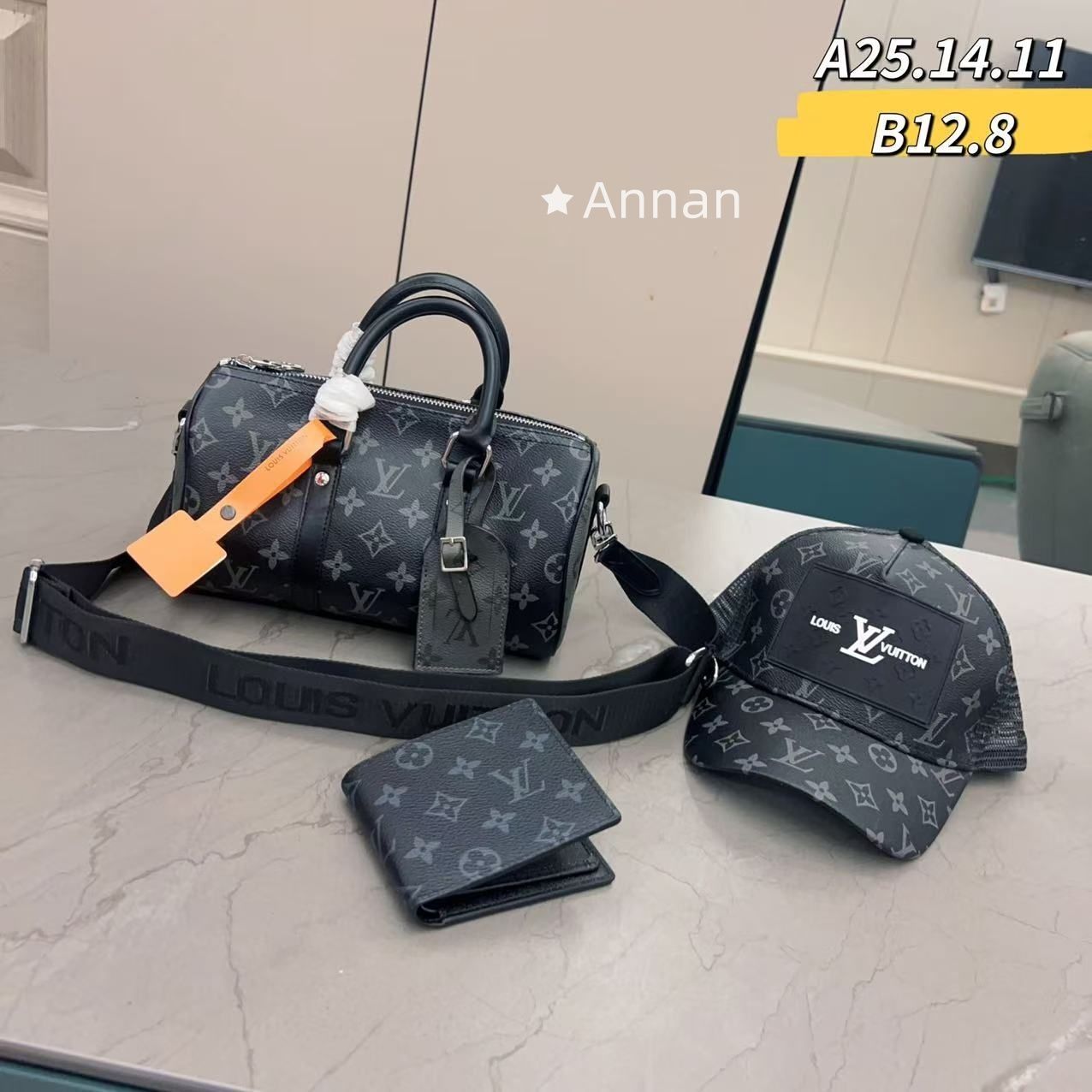 新製品 本日特価 【極美品】 LOUIS VUITTON ルイヴィトン メンズ ショルダーバッグ 帽子 クラッチバッグ 3点セットバッグ