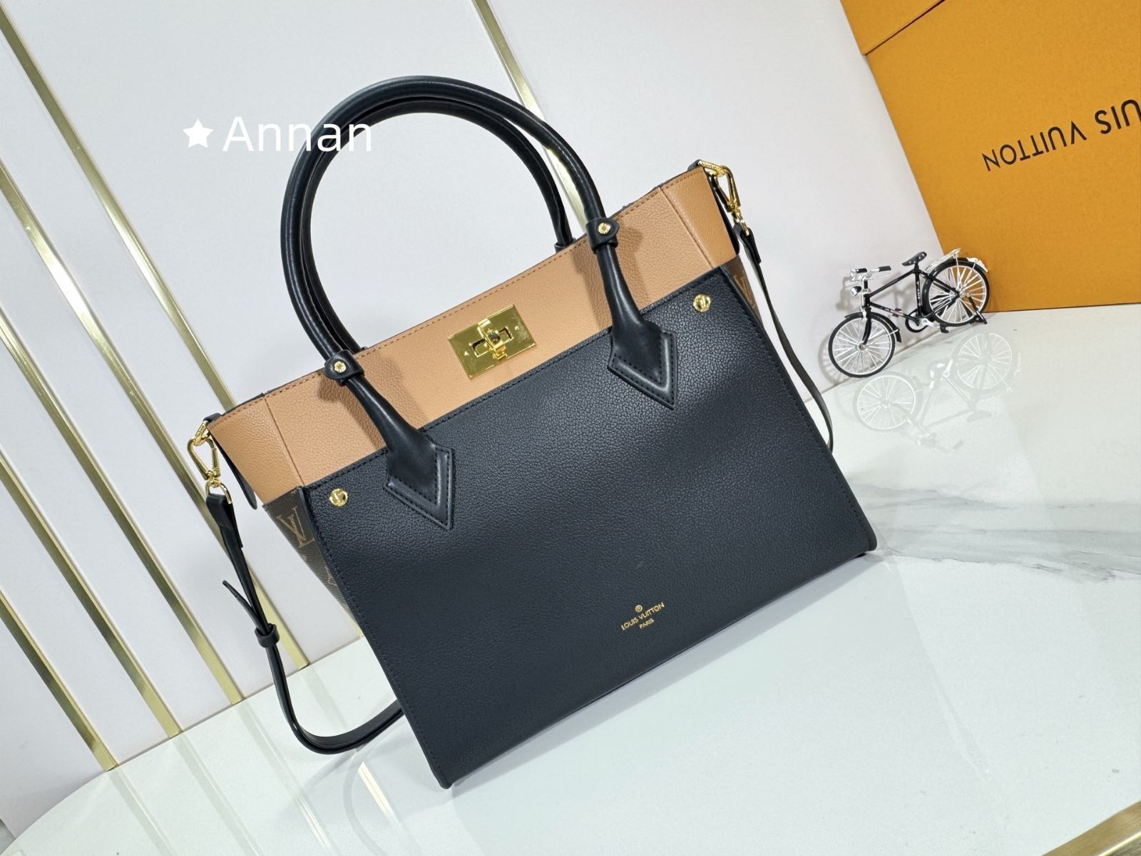 送料無料 LOUIS VUITTON ルイヴィトン バック オンマイサイド MM トートバッグ 本革 本革