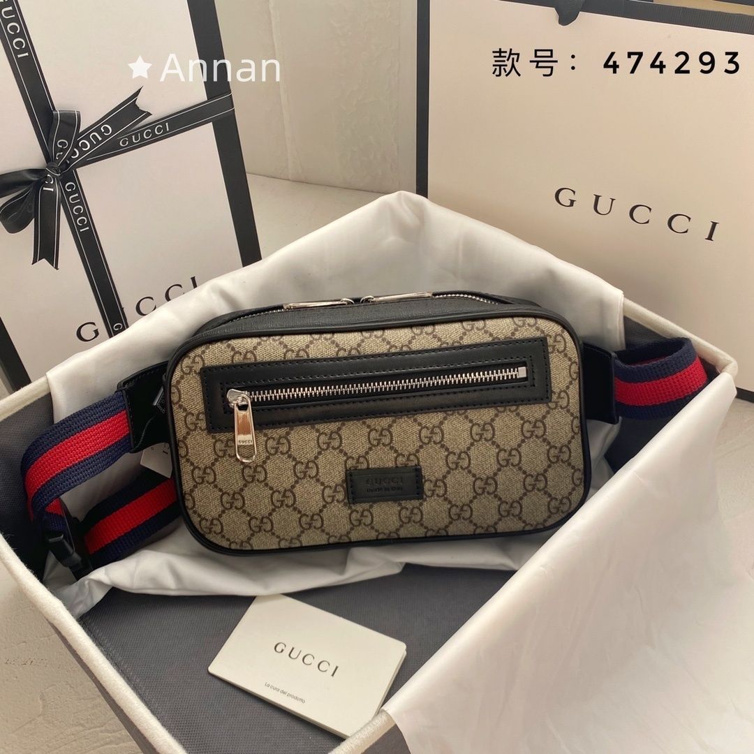 超美品 限定品 グッチ GUCCI ボディバッグ メンズ 474293 GGスプリーム ベルトバッグ