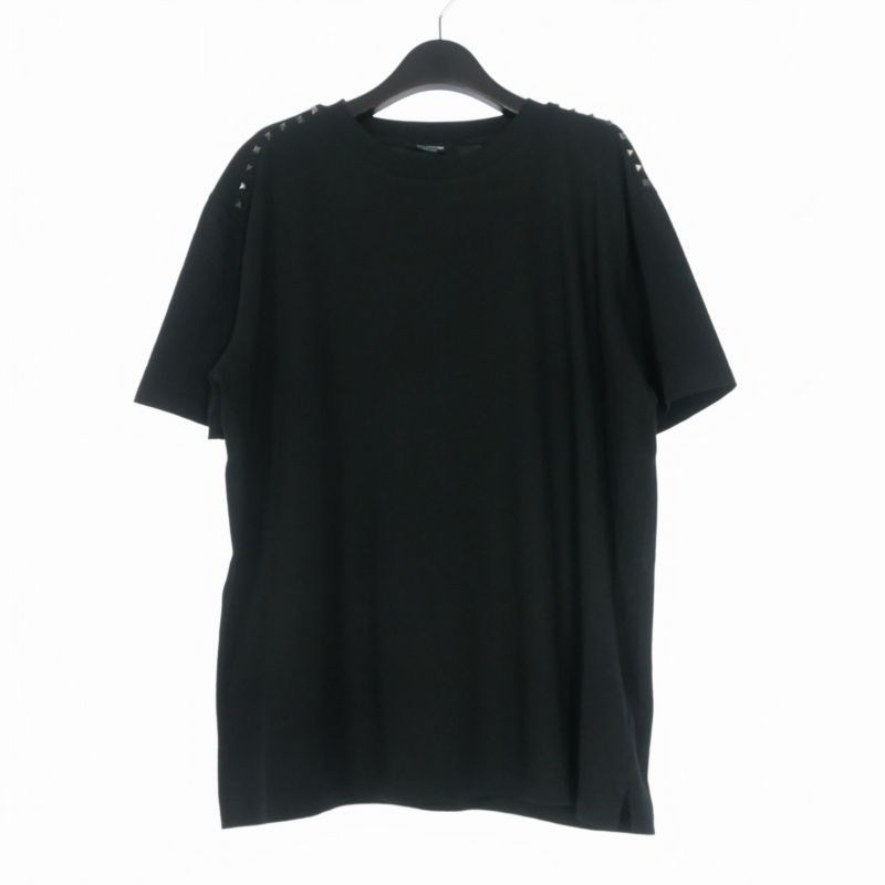 ヴァレンティノ ヴァレンチノ VALENTINO クルーネックTシャツ カットソー スタッズ 半袖 XL ブラック 黒 UV3MG08X3LE 国内正規