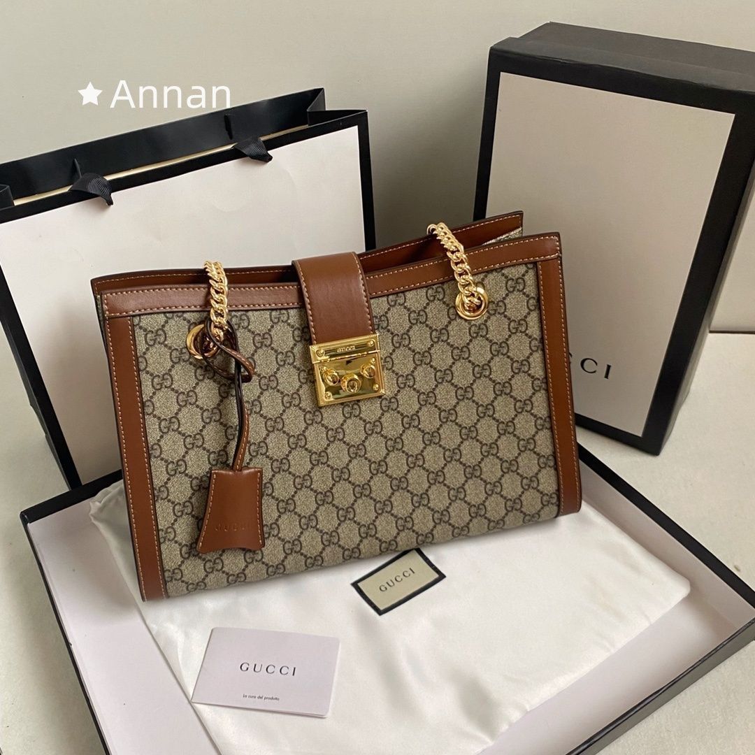 送料無料 GUCCI グッチ ショルダーバッグ ショルダーバッグ GGスプリーム パドロック スモール チェーンバッグ 498156