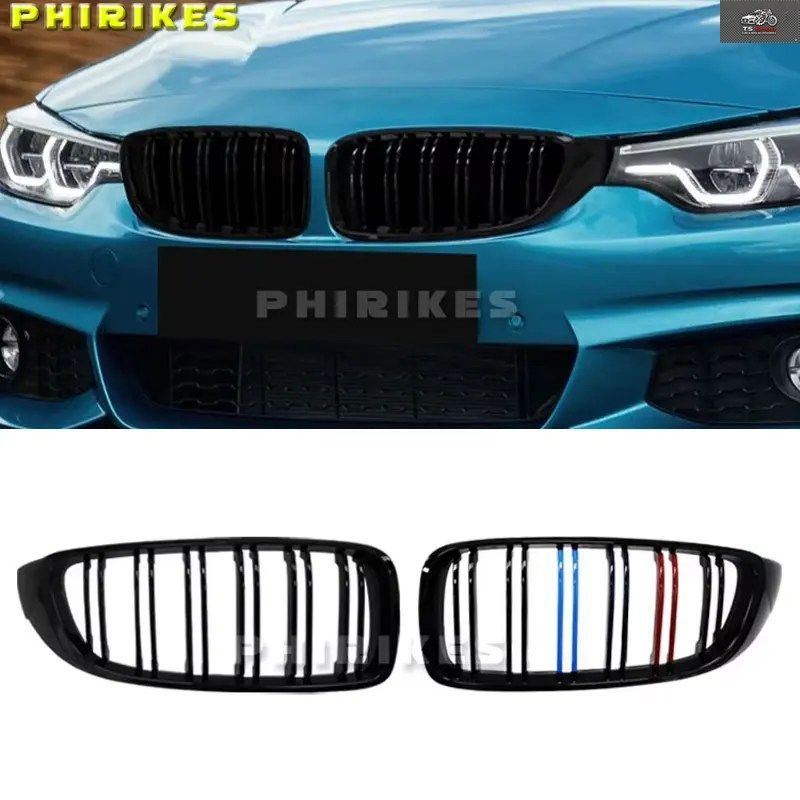 M4スタイル フロントキドニーグリル ダブルスラット BMW 4シリーズ F32 F33 F36 F82 F83 2013-2020 420I 428I 430I 435I 440I 418D 車