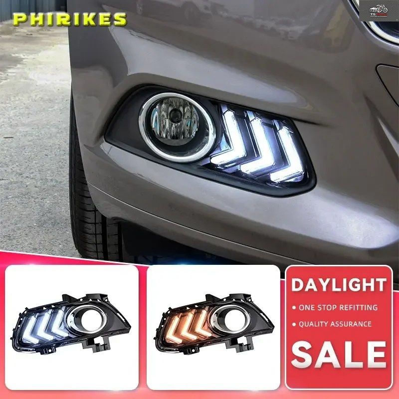 フォード モンデオ フュージョン 2013 - 16 ターンシグナル イエロー リレー付き 防水 車用 DRL 12V LED デイタイム ランニング ライト