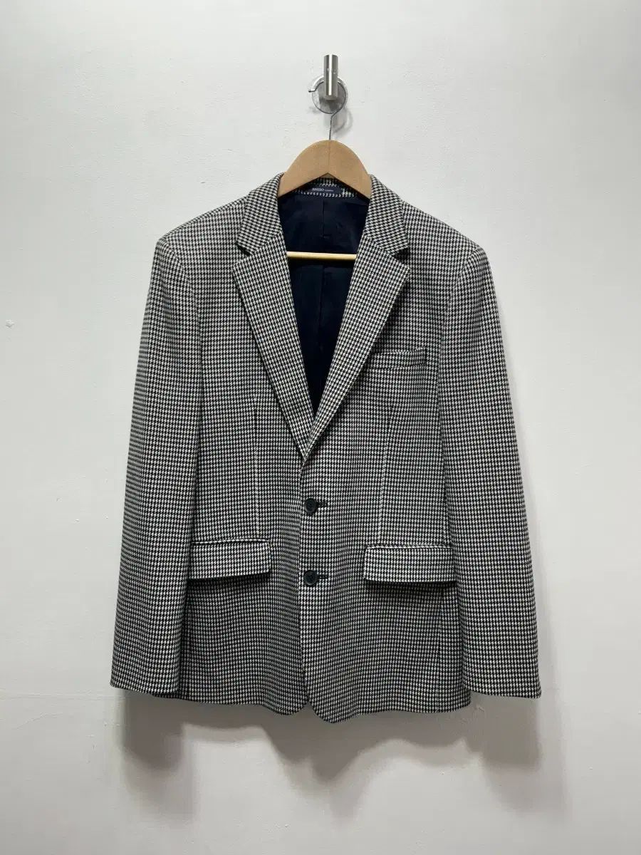 BASSO メンズ ブレーザー ハウンドトゥース CHECK パータン ジャケット M