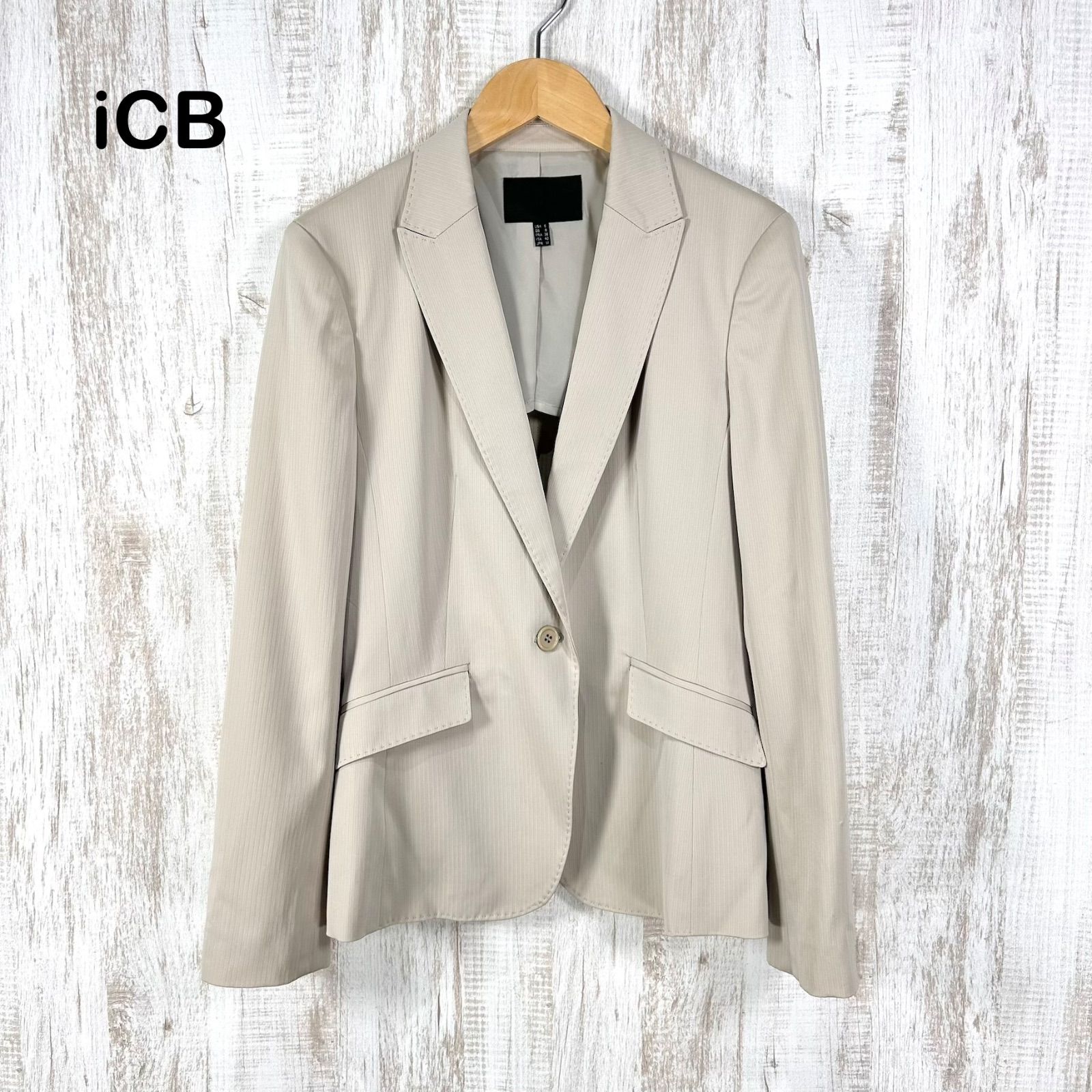 iCB アイシービー 1B シングルボタン ストレッチ テーラードジャケット 