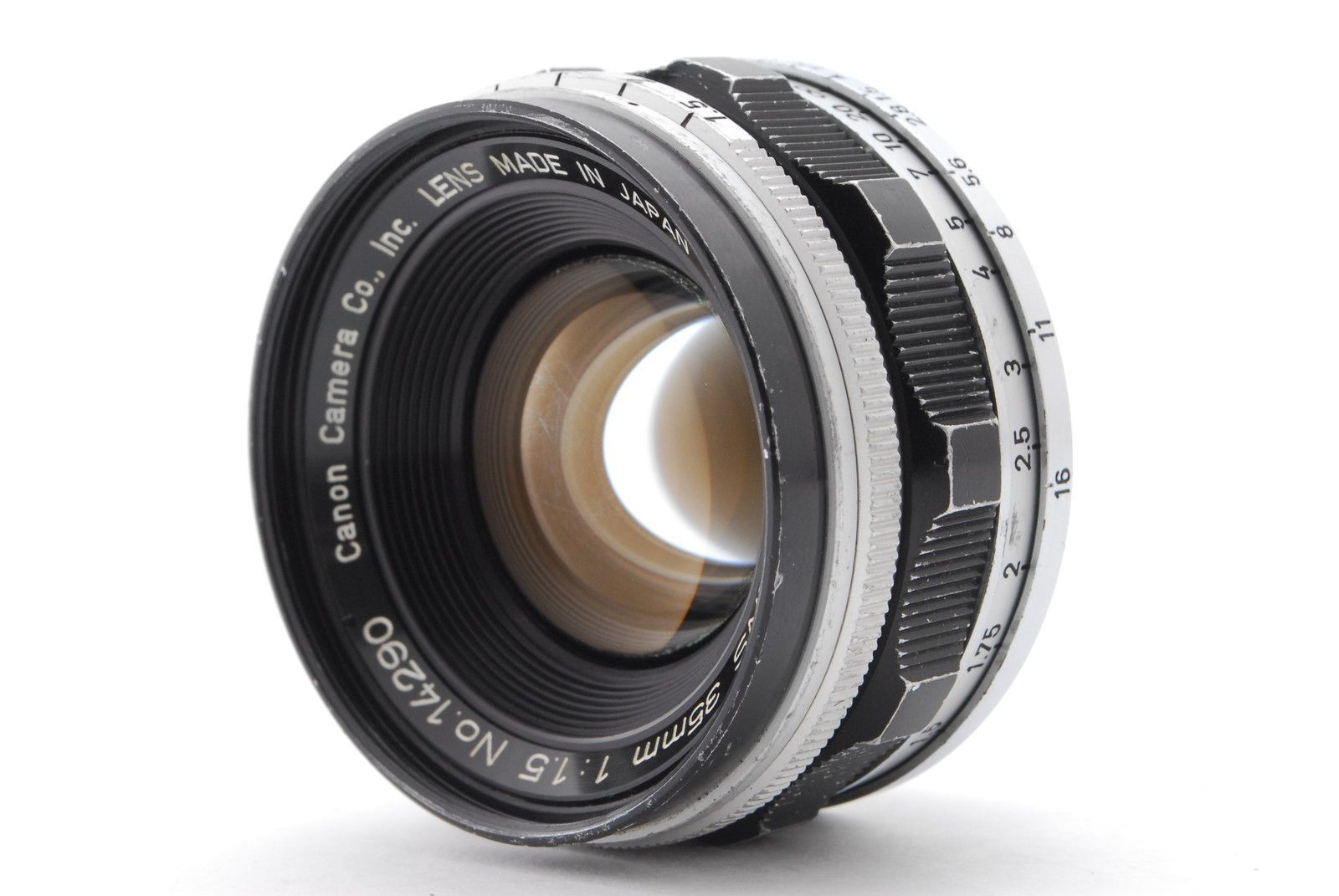 【良品 保障付 動作確認済】Canon キヤノン 35mm f/1.5 MF 単焦点 レンズ LTM L39 Leica ライカスクリューマウント用 #Q8712
