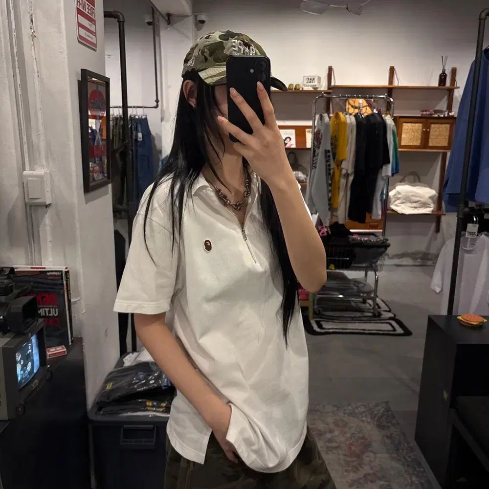 A BATHING APE ハーフジップ POLO シャツ
