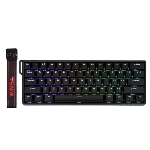 EPOMAKER AULA WIN60 HE 60% 有線磁気キーボード 調整可能な作動点 8000Hzポーリングレート ホール効果スイッチ ホットスワップ対応 FPSゲーム用(Black)Y