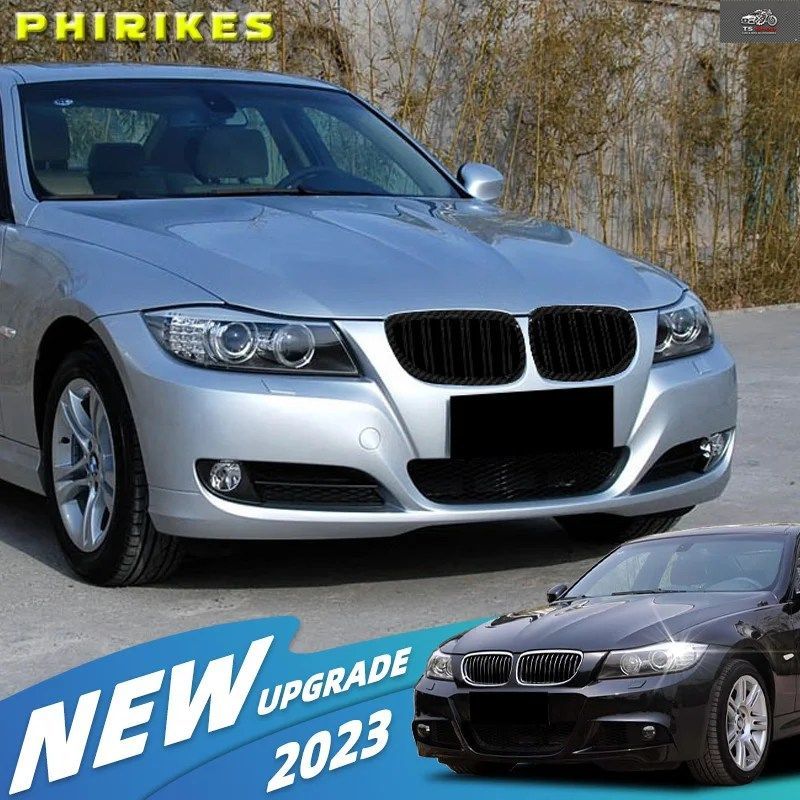 フロントバンパーキドニーグリル Mカラー カーボンファイバーデザイン ロワーレーシンググリル BMW E92 E93 M3 2006-2009