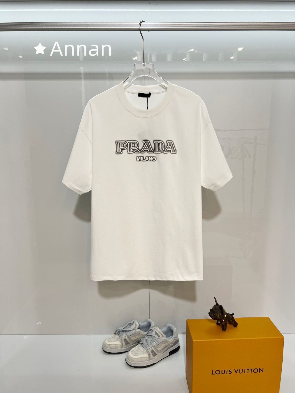 超美品 限定品 超美品PRADA プラダ Tシャツ 半袖 夏服 トップス 男女