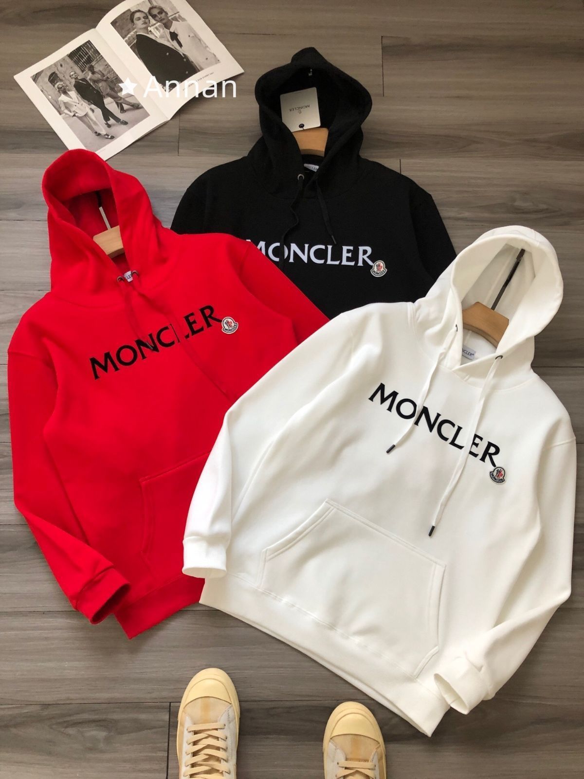超美品 送料込☆新品 タグ付 MONCLER モンクレール パーカー 長袖Tシャツ トップス シンプルフード付きパーカー ユニセックス