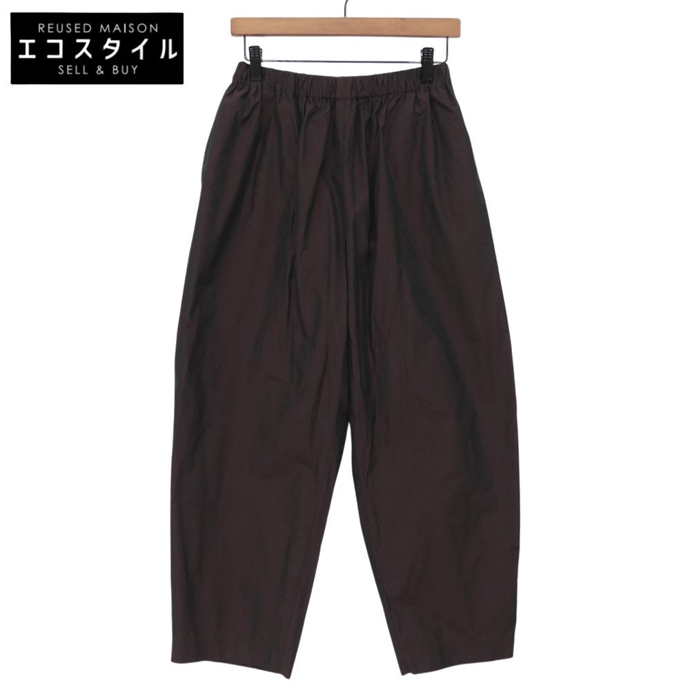 LOEFF ロエフ 新品同様 ポリエステル グロッシー タフタ クロップド パンツ ボトムス レディース ワイン 0 8814-2-990184 0