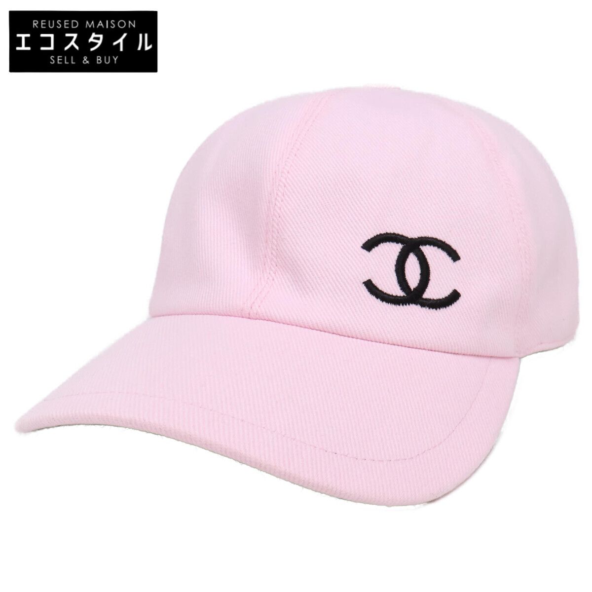 CHANEL シャネル 【美品】ココマーク コットン/シルク クラシック ベースボールキャップ