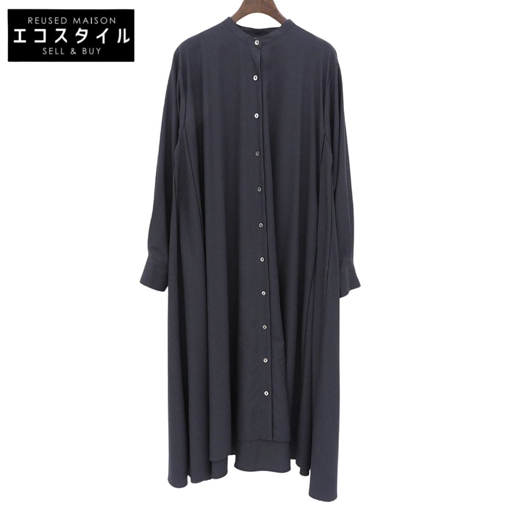 mizuiro ind ミズイロ インド L/S フレアワンピース レディース チャコールグレー ―