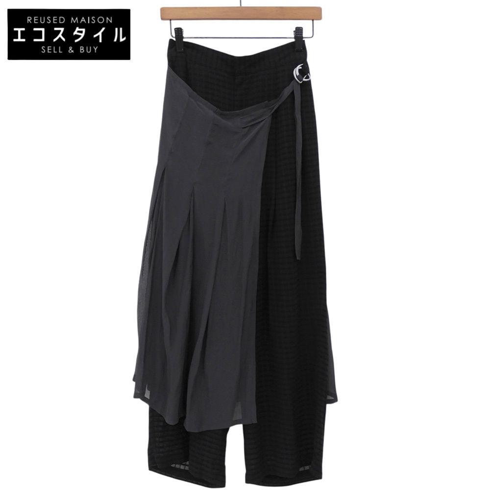 JUN OKAMOTO ジュンオカモト 新品同様 朝霧に浮かび上がるパンツ ボトムス レディース ブラック 36 36