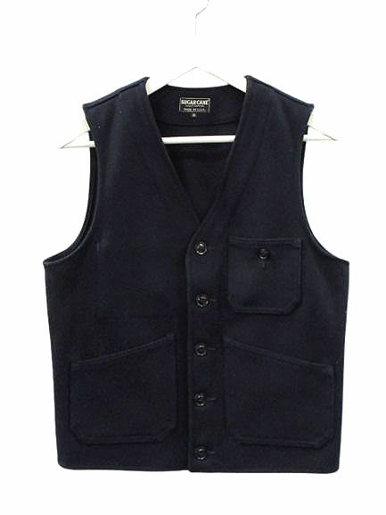 シュガーケーン SUGAR CANE MADE IN USA WOOL WORK VEST USA製 ウール ワーク ベスト M ダークネイビー 無地 ジレ トップス