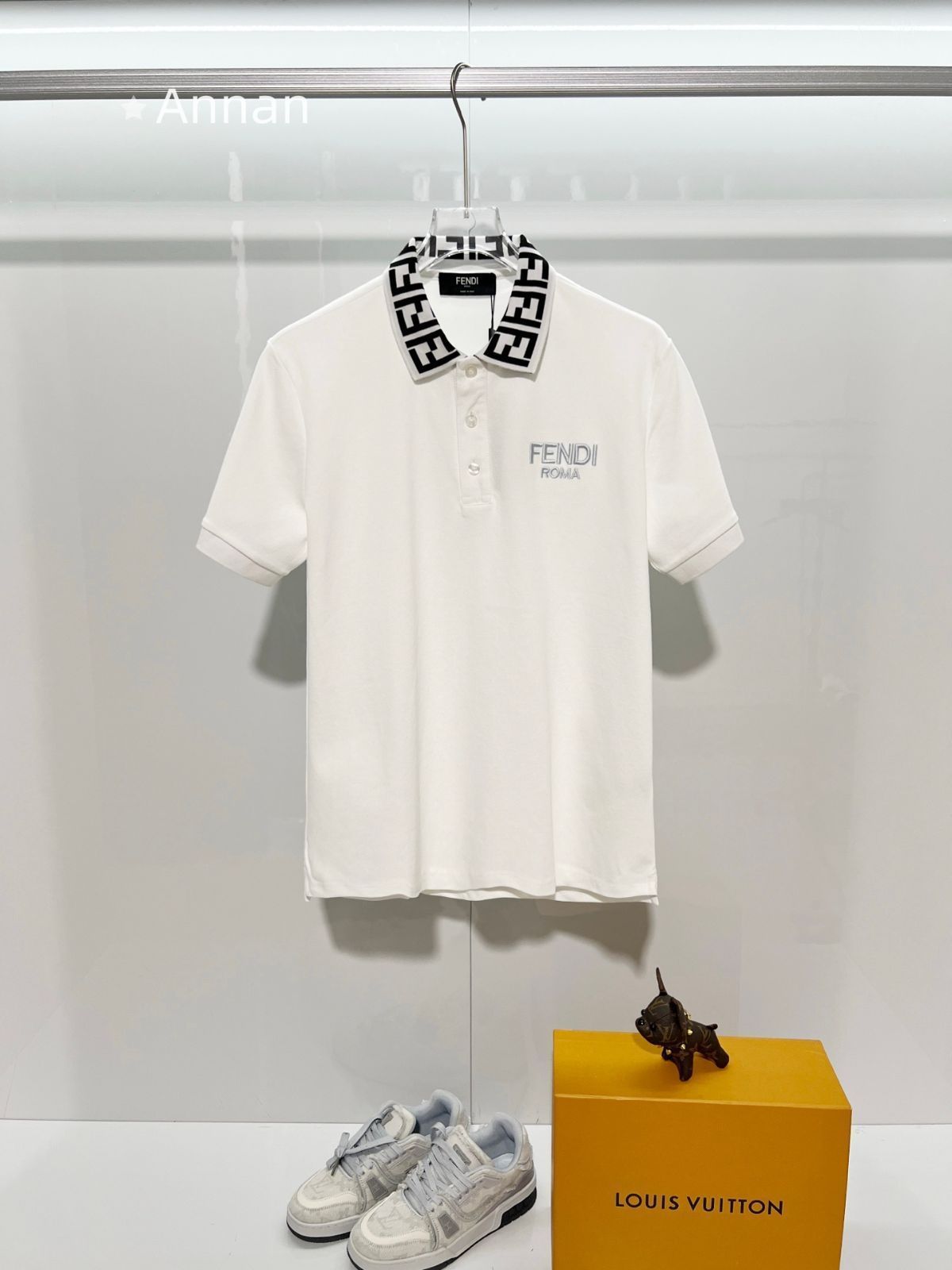 美品 期間限定☆ 新品 タグ付 FENDI フェンディ ポロシャツ 半袖シャツ POLO メンズ レディース ユニセックス カジュアル