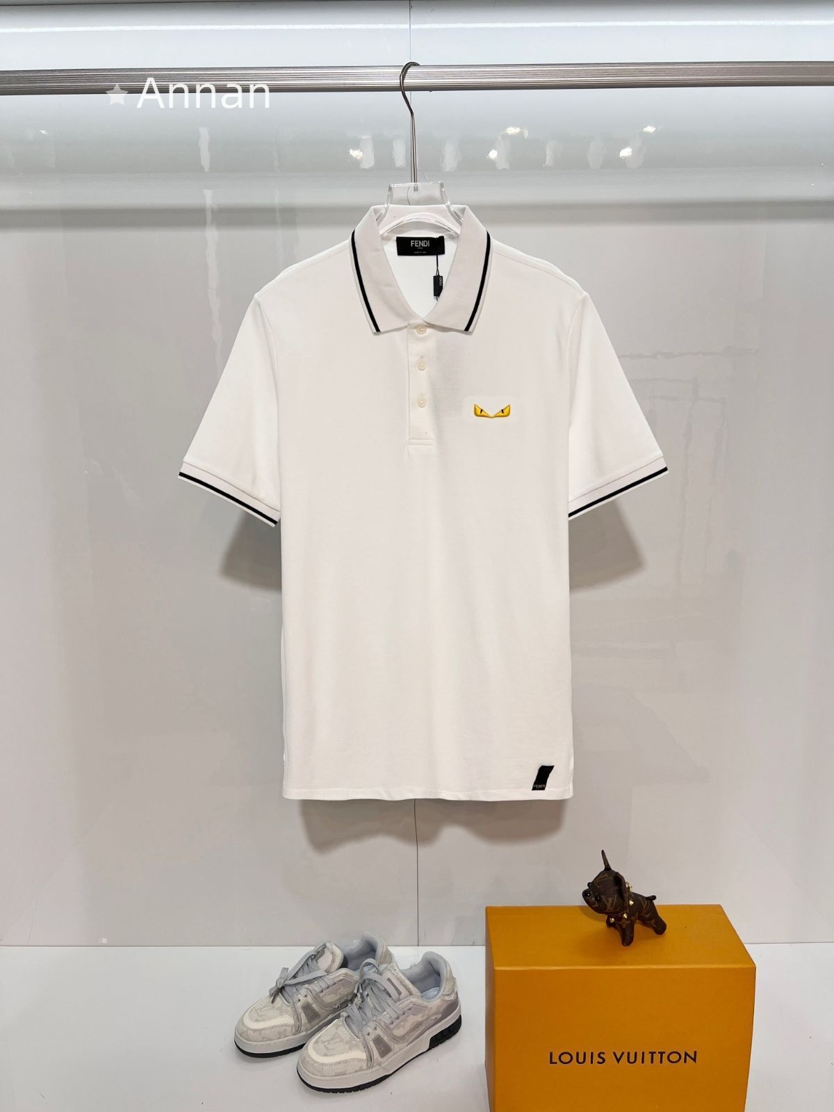 可愛 本日特価 超美品 新品 タグ付 FENDI フェンディ ポロシャツ 半袖シャツ POLO メンズ レディース ユニセックス カジュアル