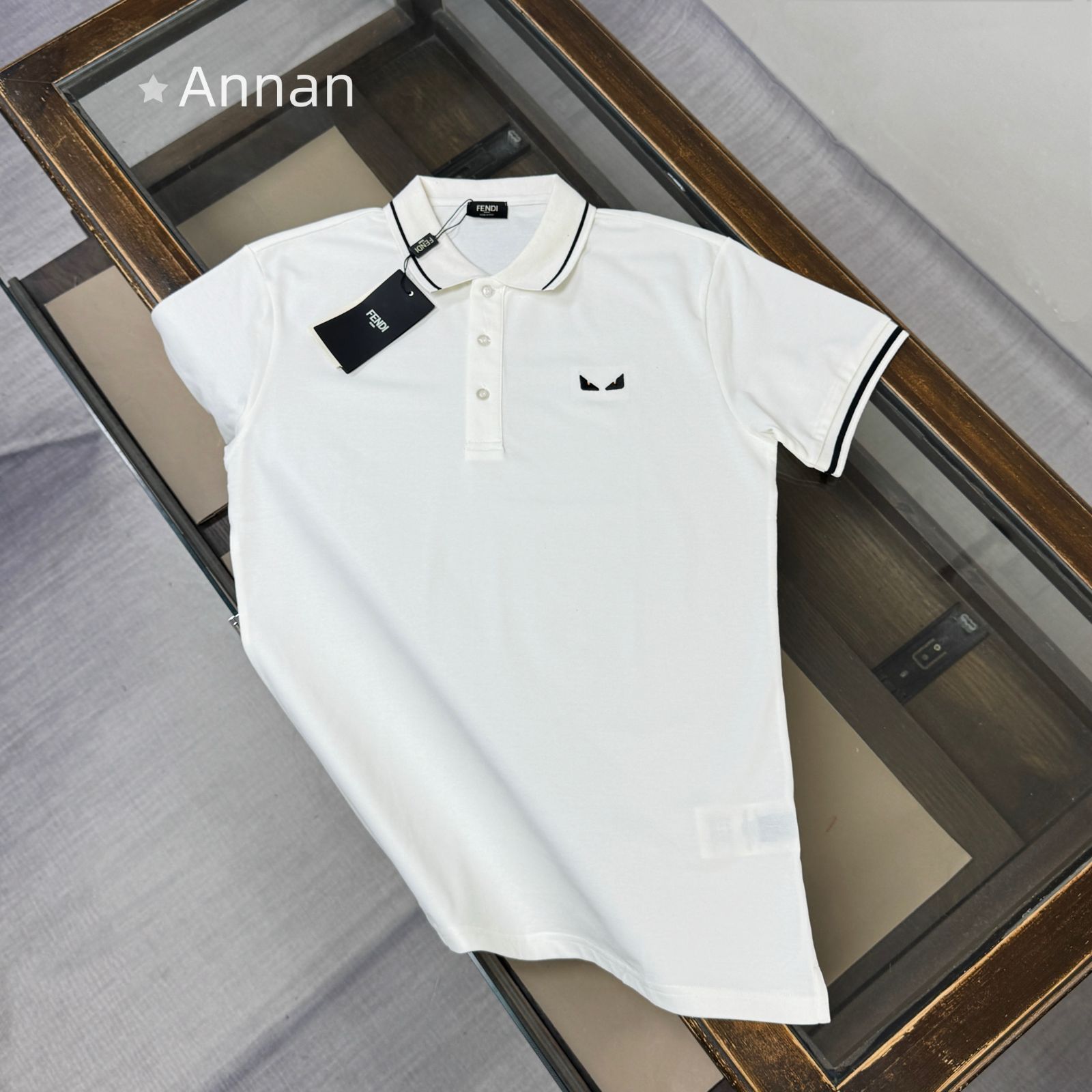 新作 期間限定☆新品 タグ付 FENDI フェンディ ポロシャツ 半袖シャツ POLO メンズ レディース ユニセックス カジュアル