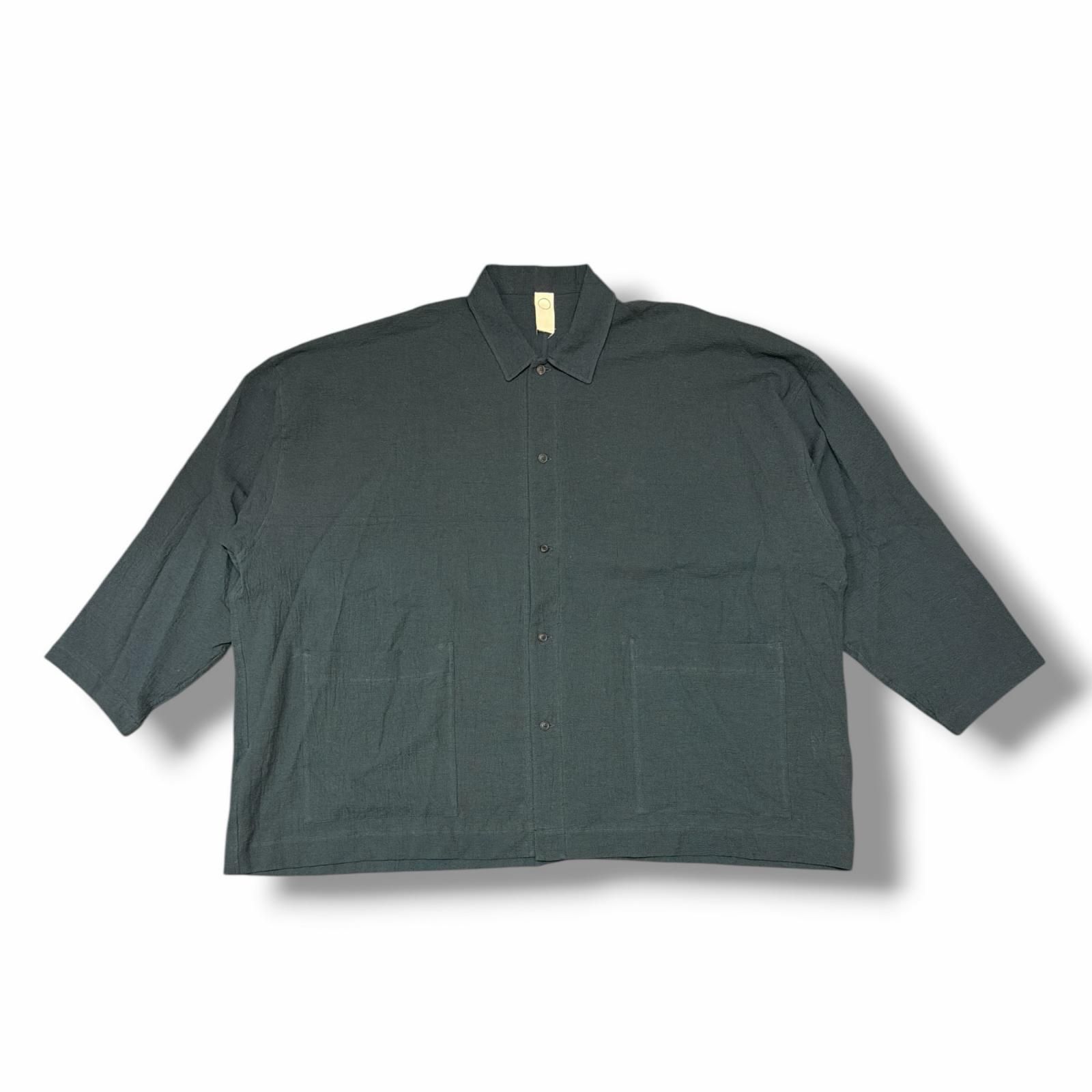 参考上代34980円 O project 26SS WIDE FIT SHIRT ワイドフィットシャツ 長袖シャツ オープロジェクト O21SRT2 ブラック M （14652M）