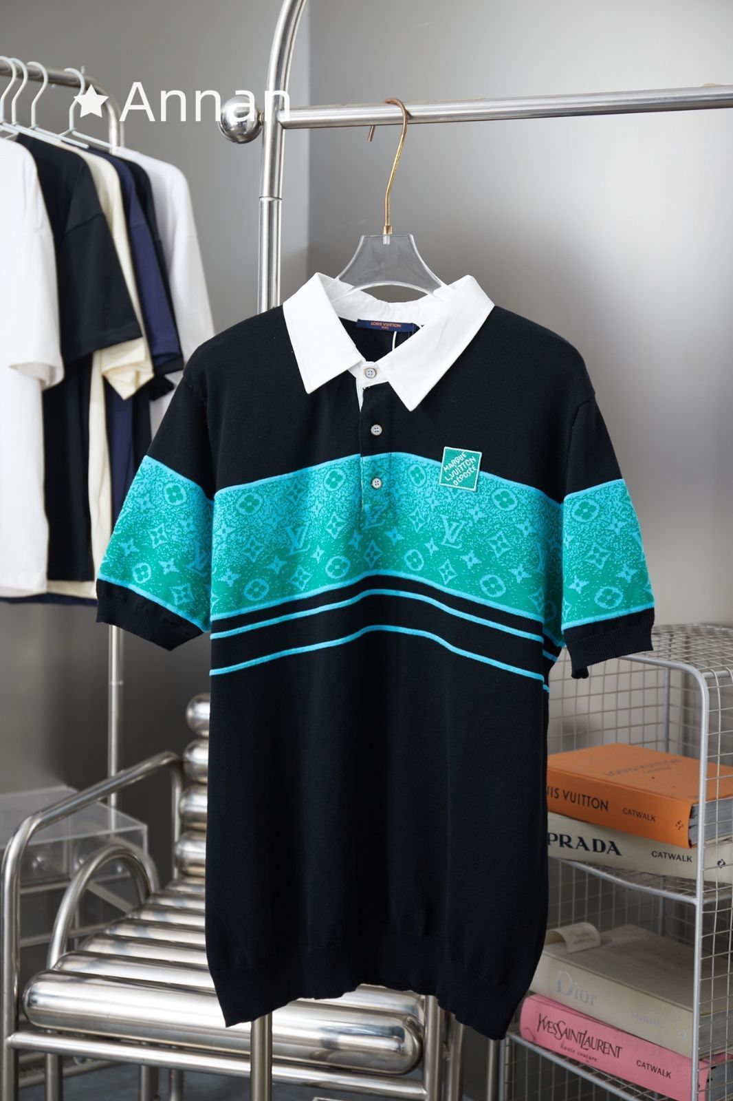 破格 可愛 美新品 タグ付 LV LOUIS VUITTON ルイヴィトン ポロシャツ 半袖シャツ POLO メンズ レディース ユニセックス カジュアル 8,250円