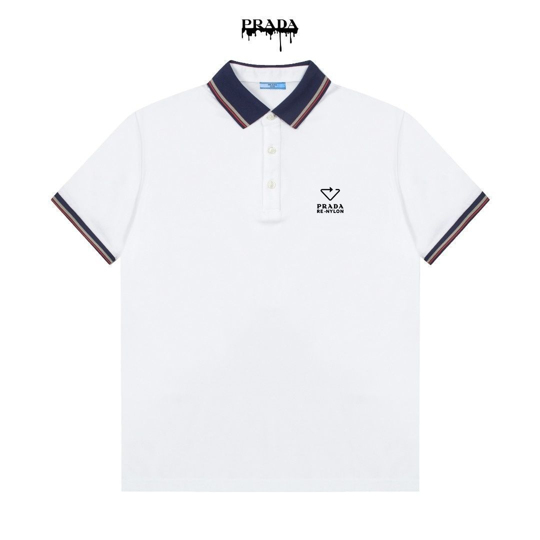 高級美品 状態良 新品！新品 タグ付 PRADA プラダ ポロシャツ 半袖シャツ POLO メンズ レディース ユニセックス カジュアル