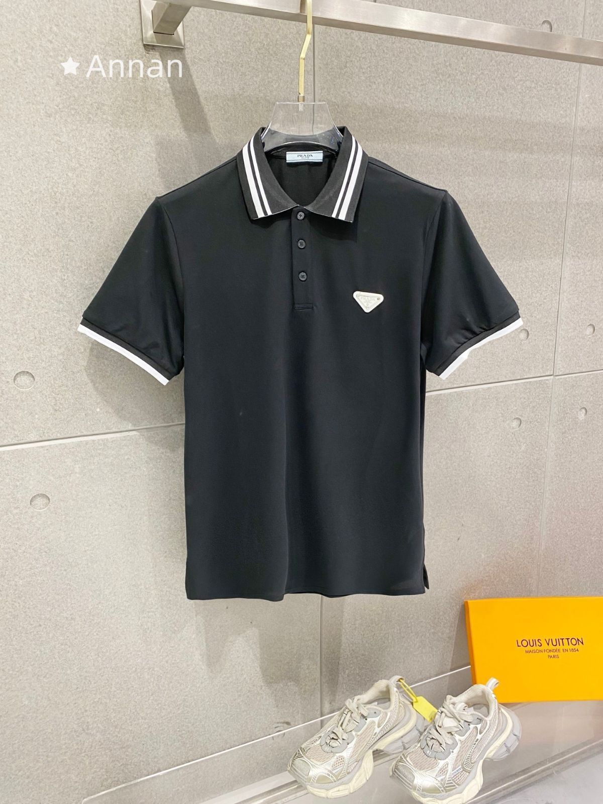 限界 美品 新品 タグ付 PRADA プラダ ポロシャツ 半袖シャツ POLO メンズ レディース ユニセックス カジュアル