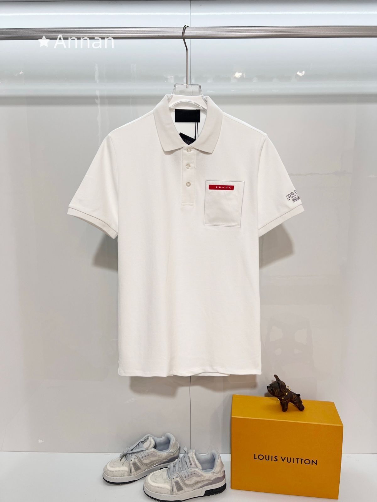 【極美品】【希少】美品 新品 タグ付 PRADA プラダ ポロシャツ 半袖シャツ POLO メンズ レディース ユニセックス カジュアル
