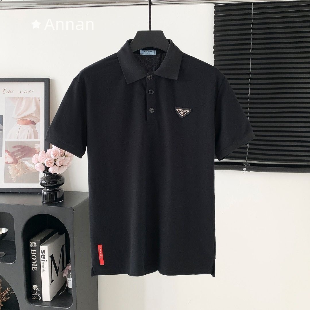 極美品 入手困難新品 タグ付 PRADA プラダ ポロシャツ 半袖シャツ POLO メンズ レディース ユニセックス カジュアル