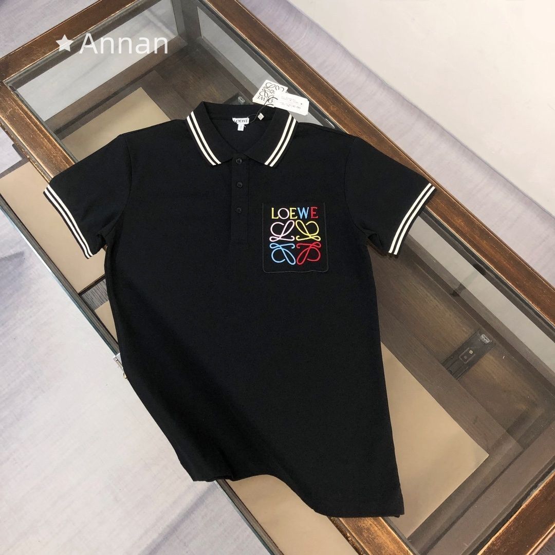 高級 人気商品新品 タグ付 LOEWE ロエベ ポロシャツ 半袖シャツ POLO メンズ レディース ユニセックス カジュアル