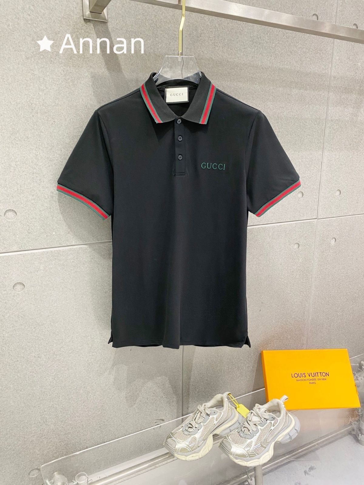 大人気 極美新品 タグ付 GUCCI グッチ ポロシャツ 半袖シャツ POLO メンズ レディース ユニセックス カジュアル