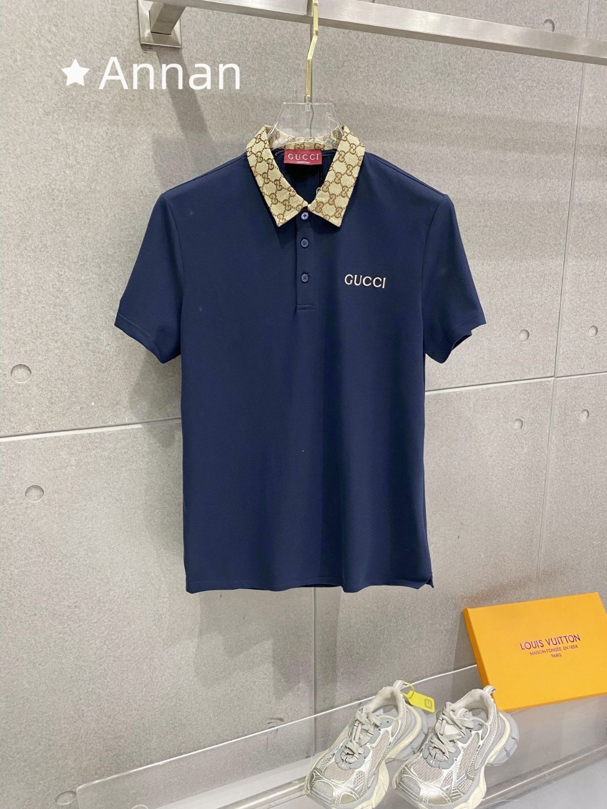 お洒落 極美品 新品 タグ付 GUCCI グッチ ポロシャツ 半袖シャツ POLO メンズ レディース ユニセックス カジュアル