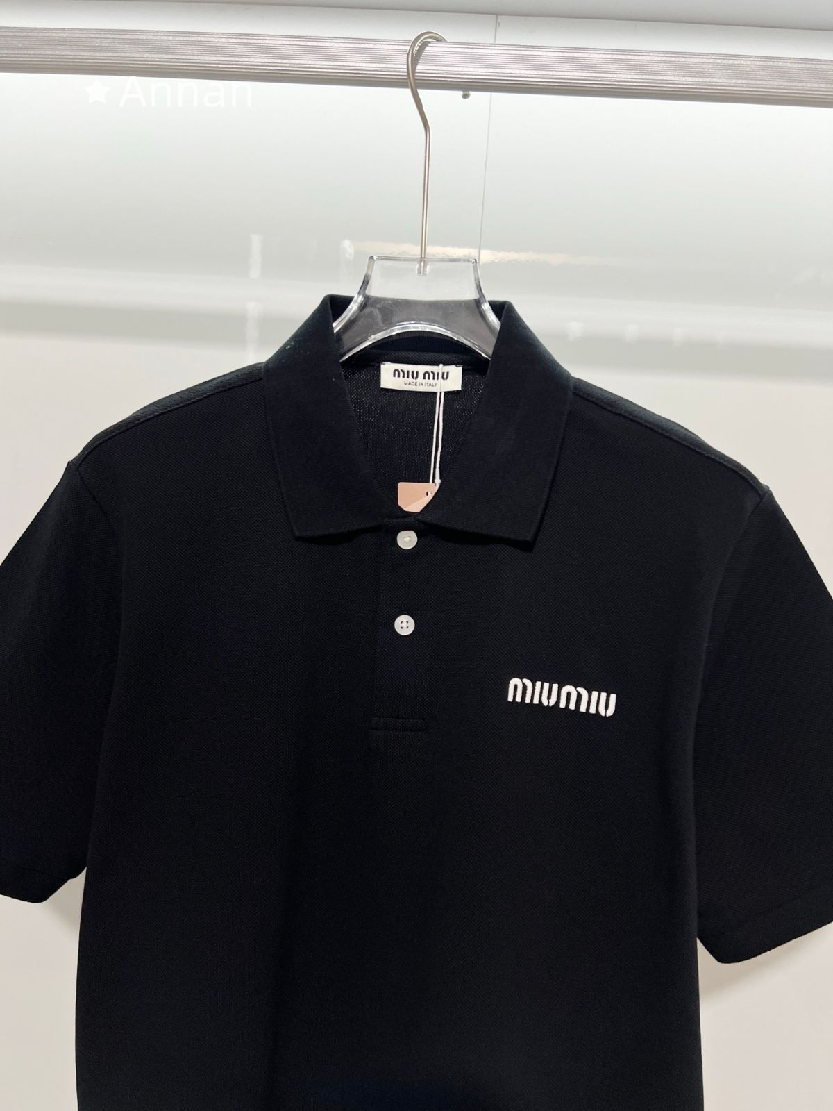 人気 極美品新品 タグ付 MIUMIU ミュウミュウ ポロシャツ 半袖シャツ