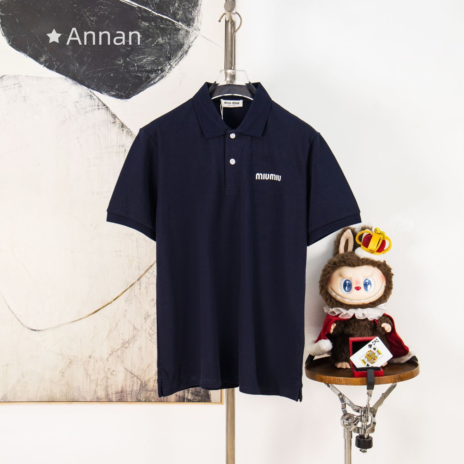 激レア 極美品 新品 タグ付 MIUMIU ミュウミュウ ポロシャツ 半袖シャツ POLO メンズ レディース ユニセックス カジュアル