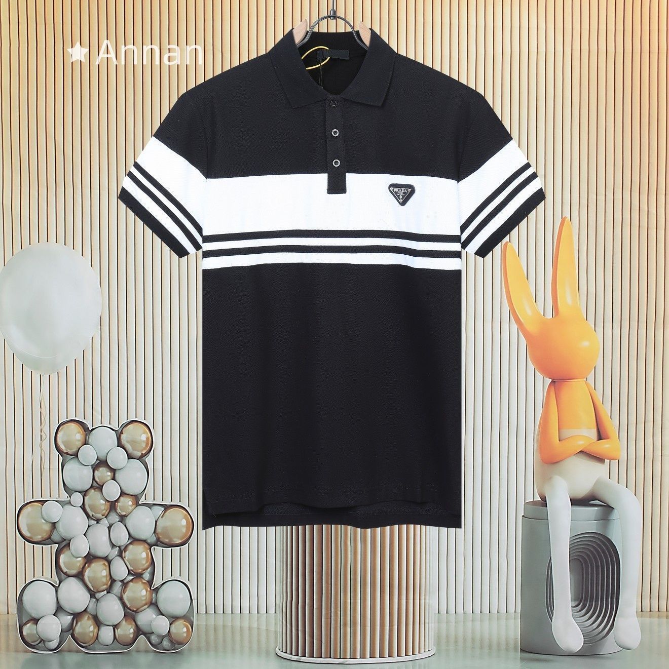美品新品 タグ付 PRADA プラダ ポロシャツ 半袖シャツ POLO メンズ レディース ユニセックス カジュアル