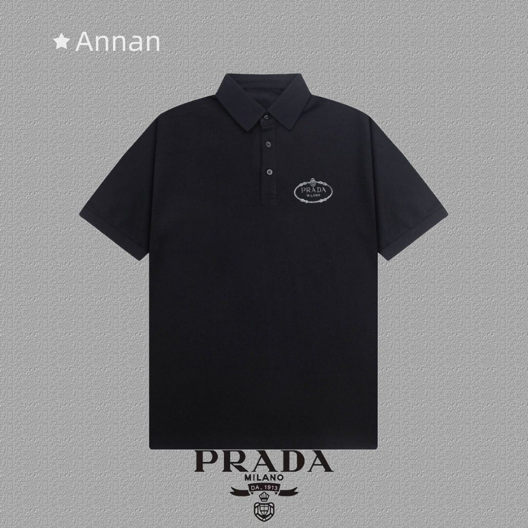 現行限定未使用に近い 新品 タグ付 PRADA プラダ ポロシャツ 半袖シャツ POLO メンズ レディース ユニセックス カジュアル