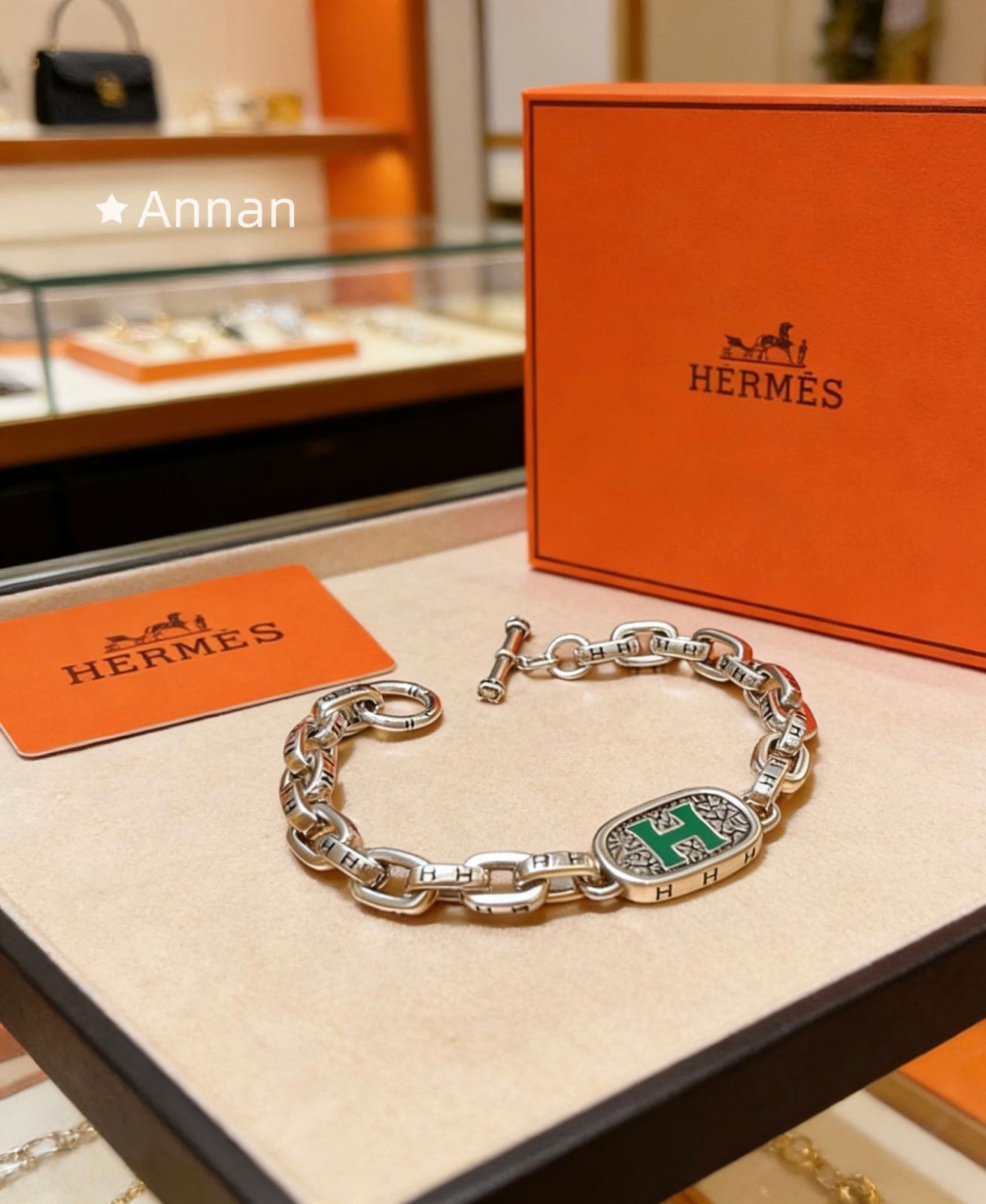美品新品 HERMES エルメス ブレスレット バングル リストバンド メンズ 結婚式 卒業式 清楚 イベント 入学式