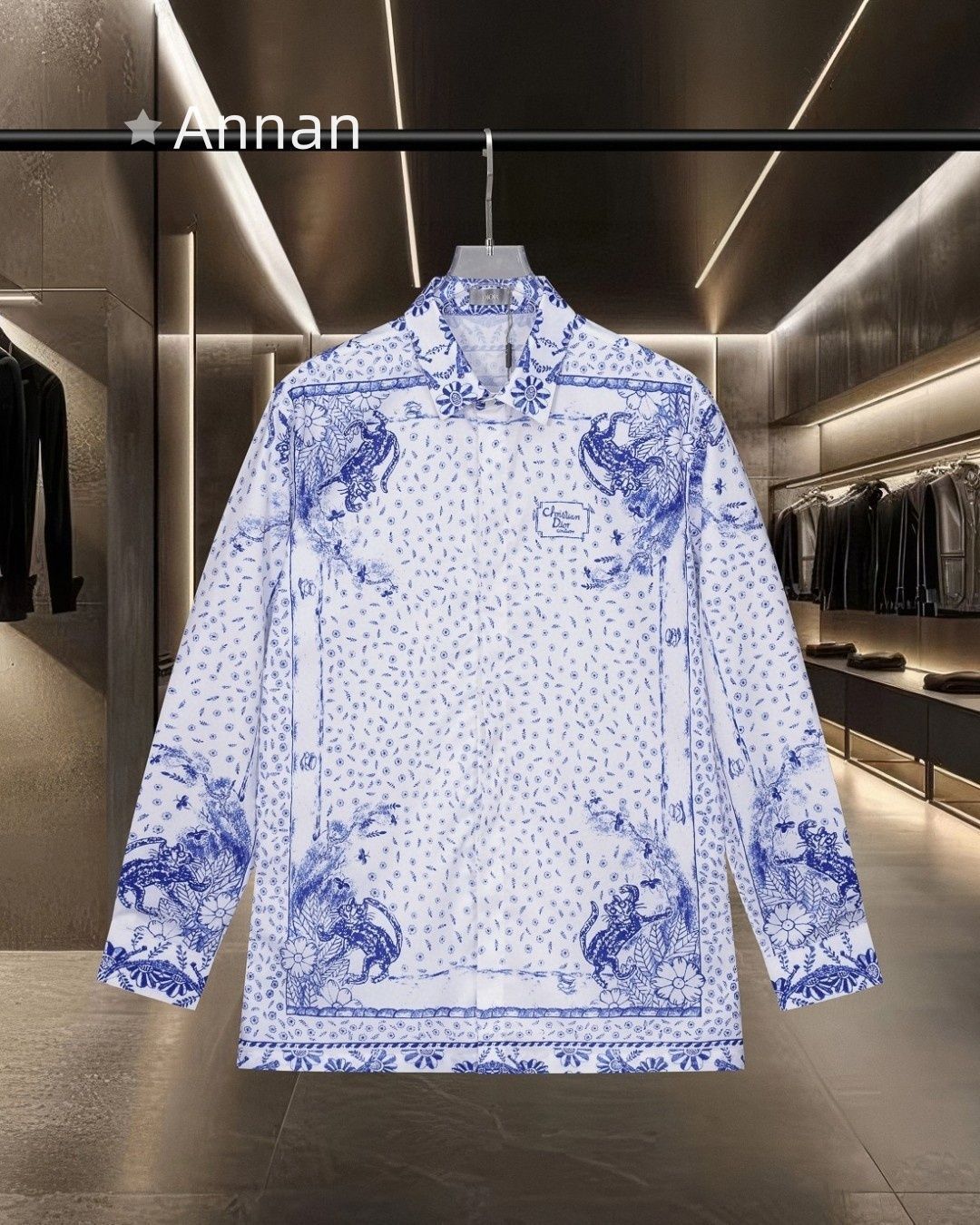 新品！新品 タグ付 Christian Dior クリスチャンディオール 長袖シャツ メンズ レディース ユニセックス カジュアル
