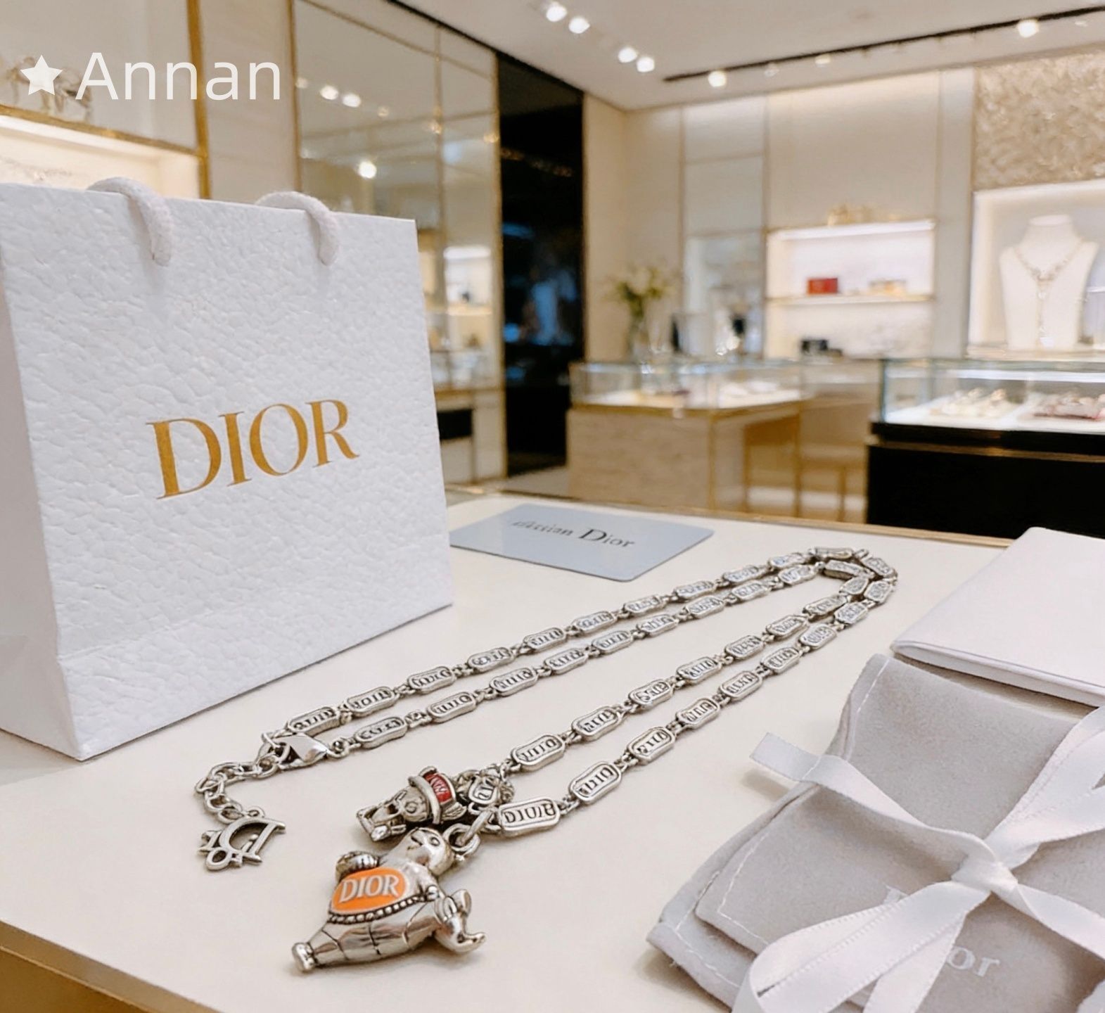 状態良 超新品 CHRISTIAN DIOR クリスチャン ディオール ネックレス メンズ 結婚式 卒業式 清楚 イベント 入学式